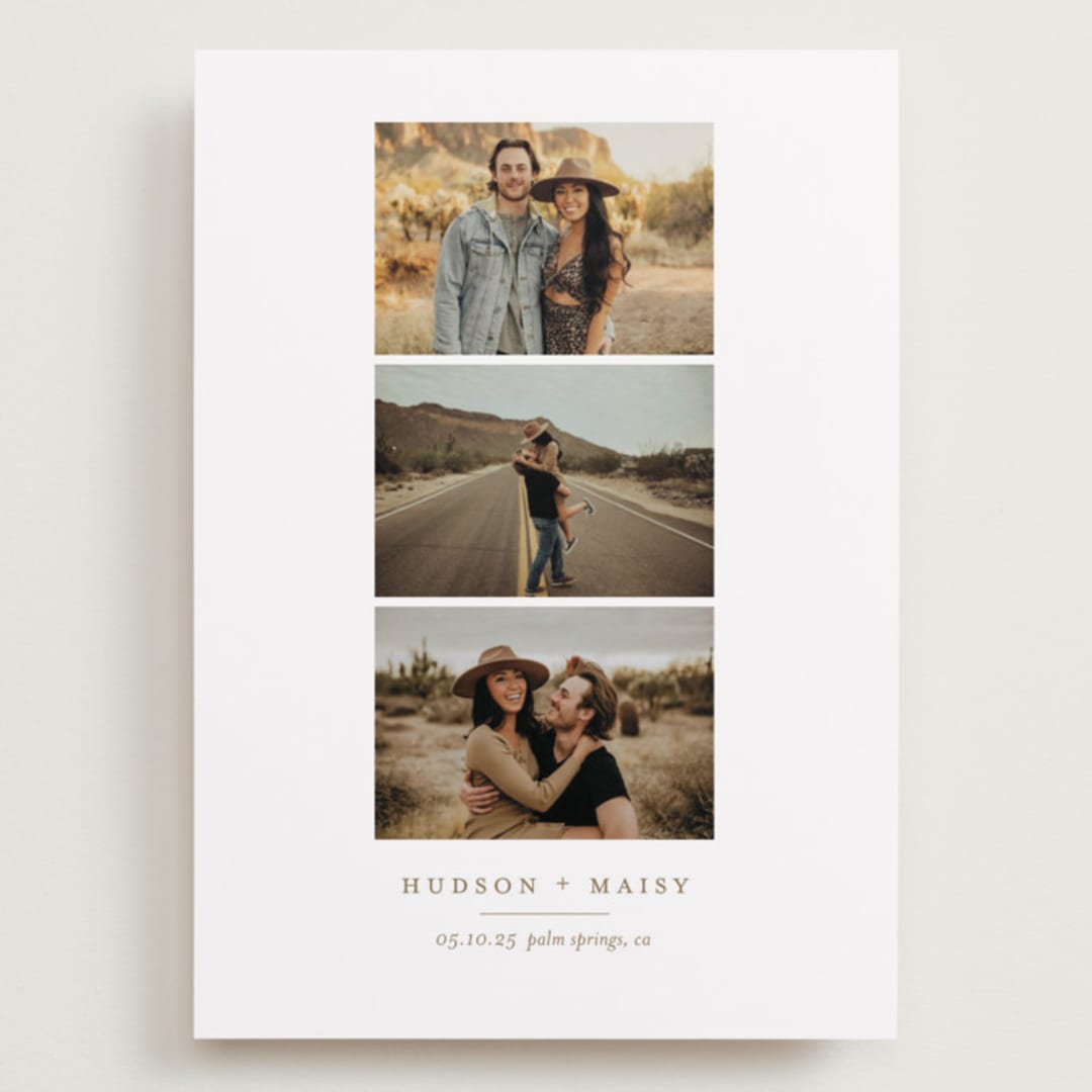 "Modern minimalism" - Save the Dates in Driftwood by Alexandra Cohn - Front