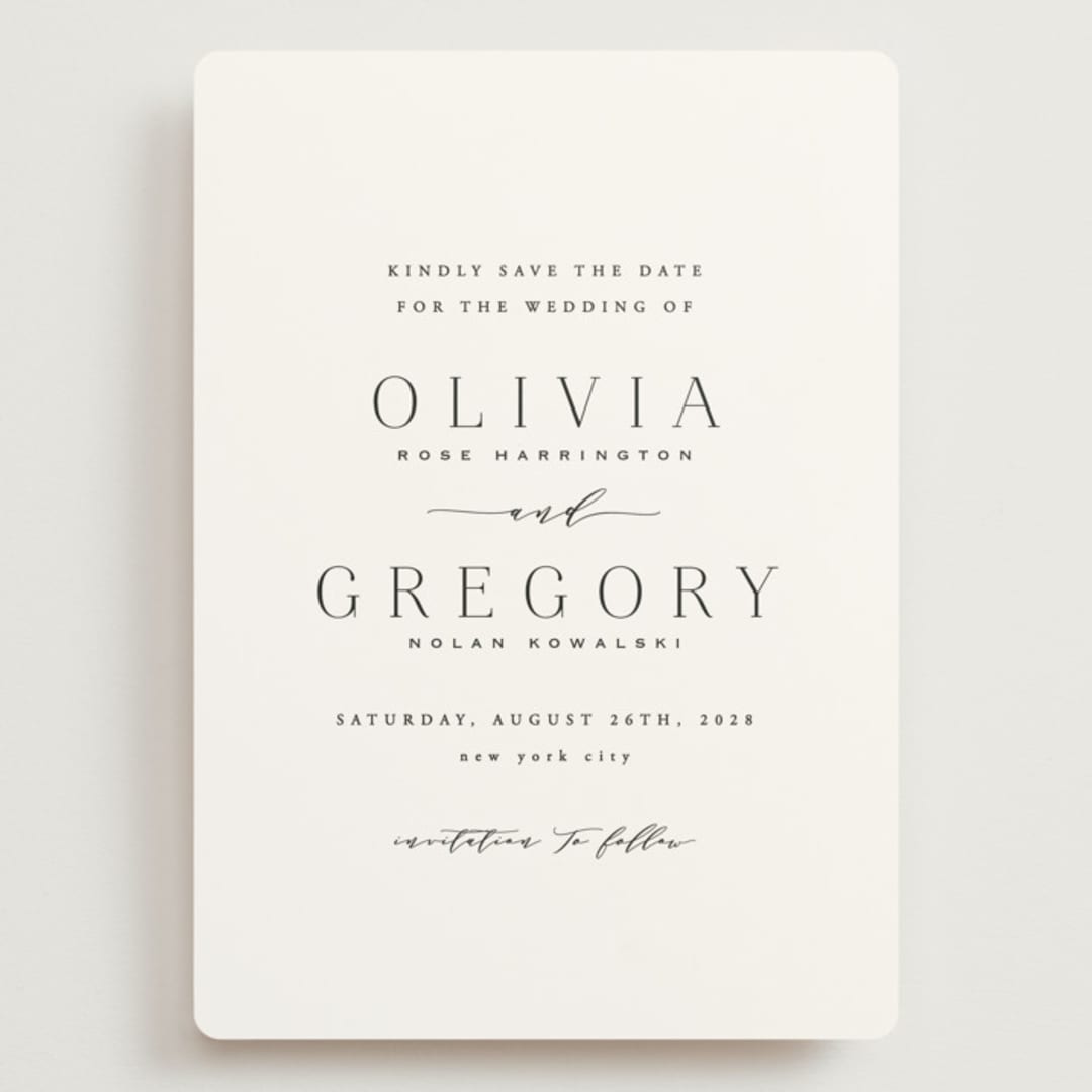 "Classy Type" - Save the Dates in Lily by Hooray Creative - Front