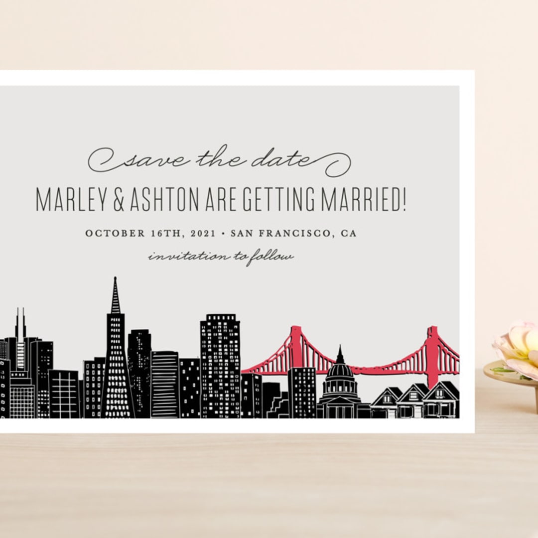 "Big City - San Francisco" - Save the Dates in Light Taupe by Hooray Creative - Front
