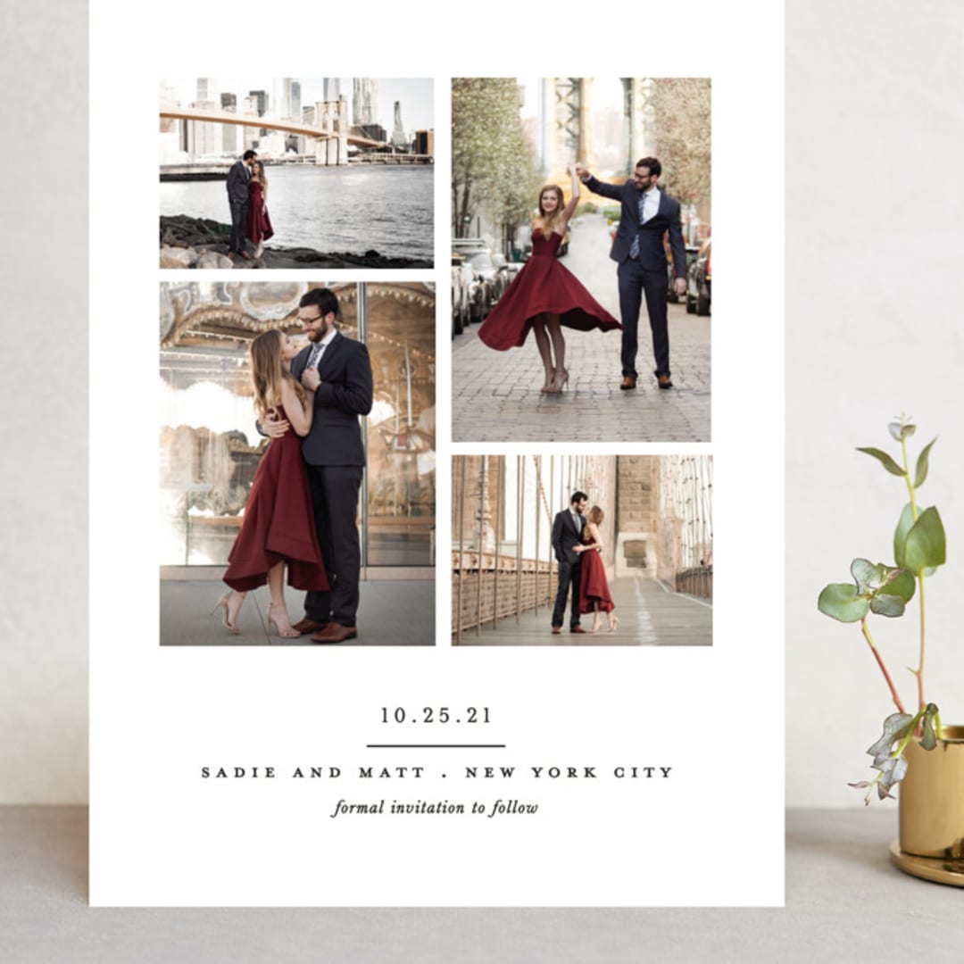 "Simple Minimalist" - Save the Dates in Cream by Brooke Chandler - Front