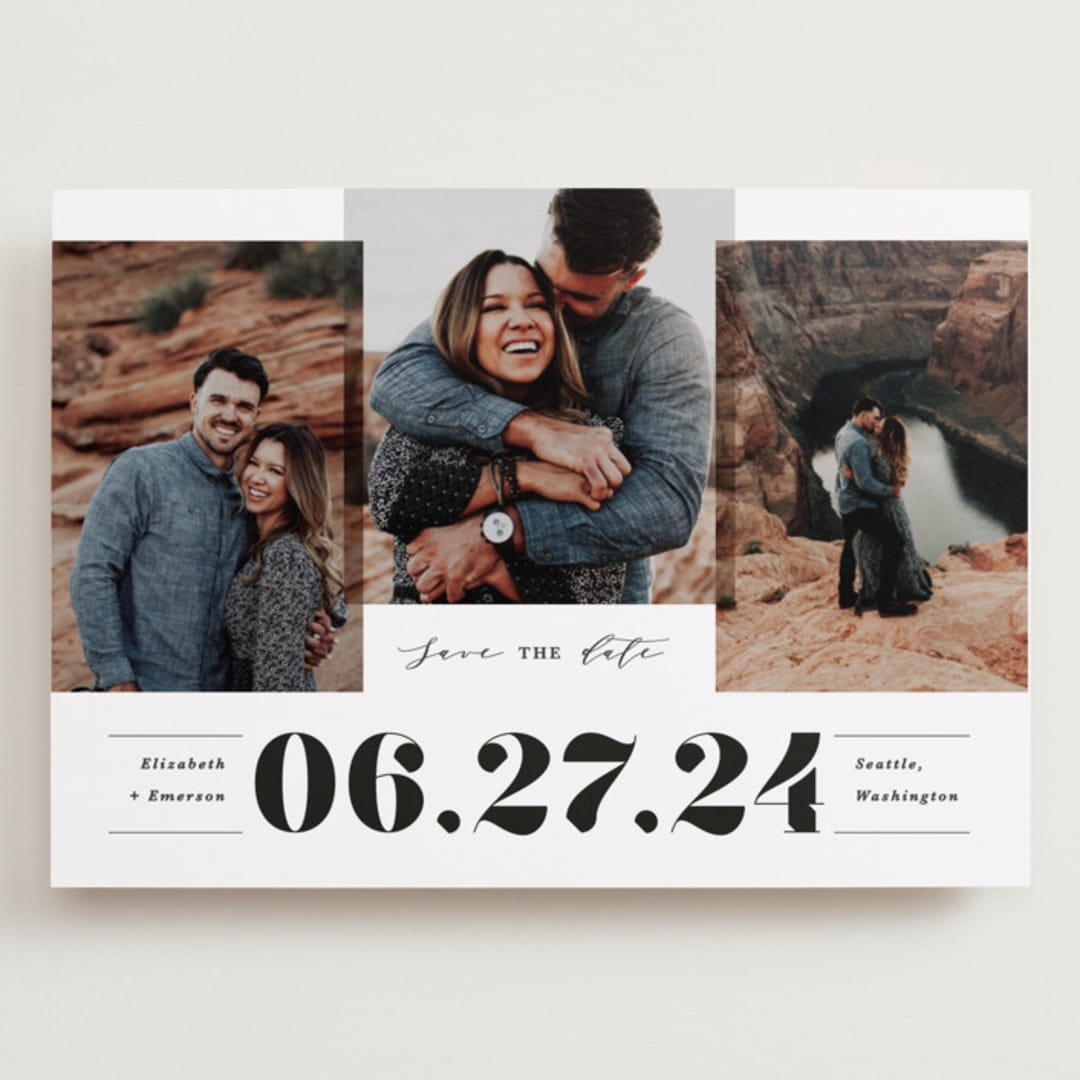 "Bold trio" - Save the Dates in Ivory by Creo Study - Front