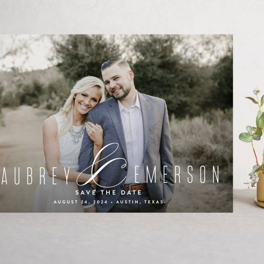 "Resplendent" - Save the Dates in White by Jessica Williams - Front