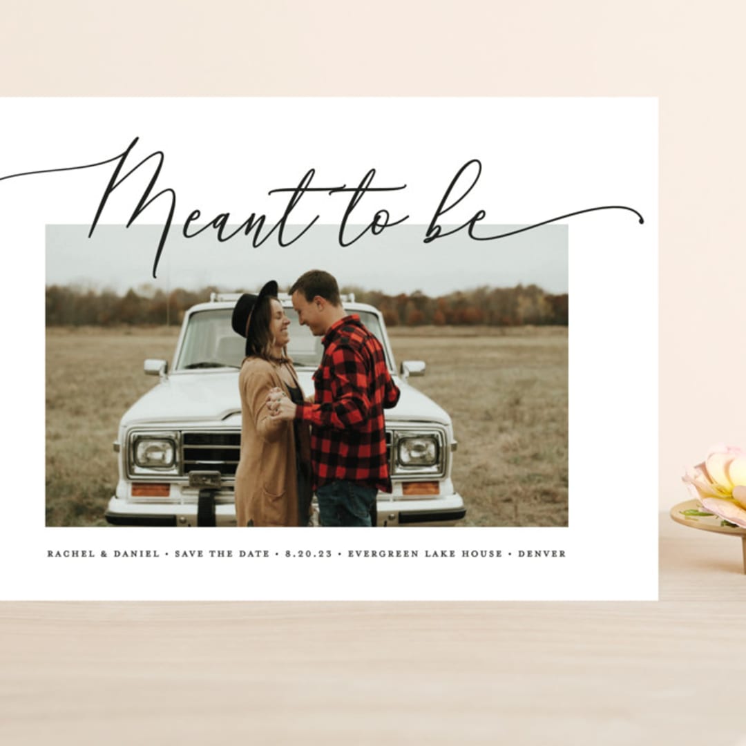 "we are meant to be" - Save the Dates in Noir by Leah Ragain - Front