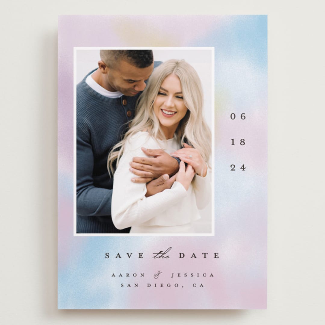 "Rainbow Haze" - Save the Dates in Lavender by Katie Zimpel - Front