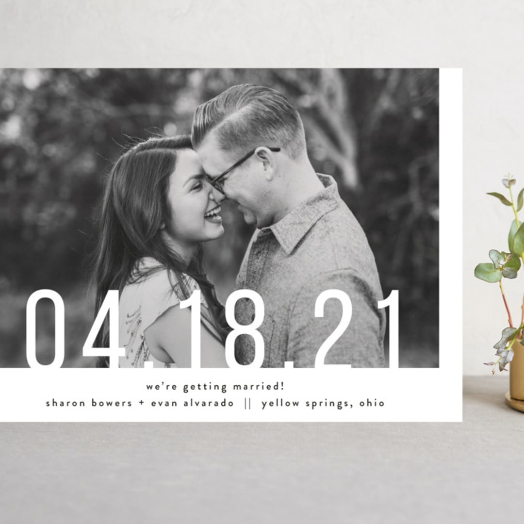 "Date Check" - Save the Dates in Noir by Up Up Creative - Front