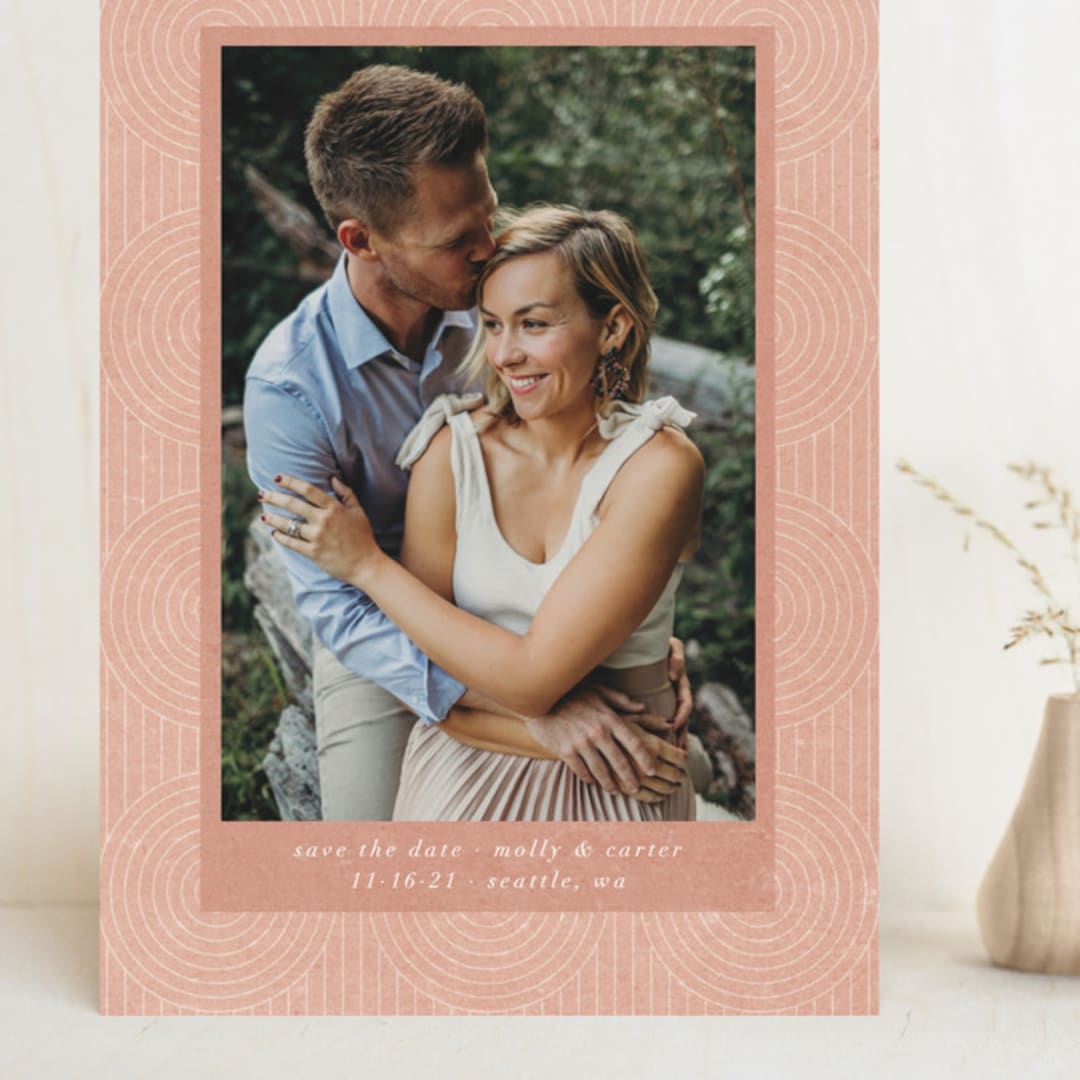"Circles on Circles" - Save the Dates in Terracotta by Ella Weaver - Front
