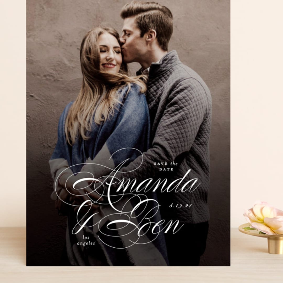 "Nestled" - Save the Dates in Cream by Roxy Cervantes - Front