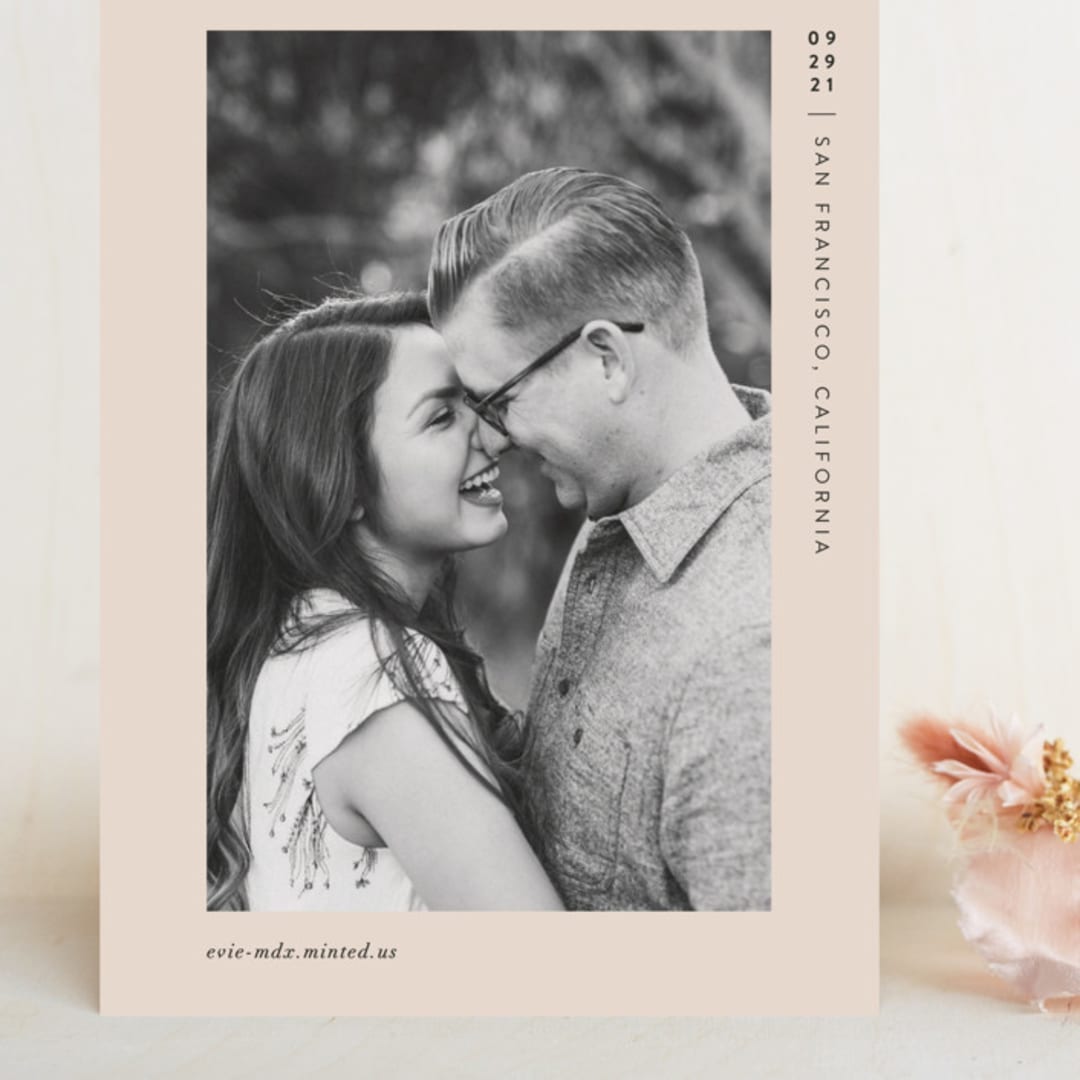"Darling" - Save the Dates in Blush by Laura Bercovich - Front