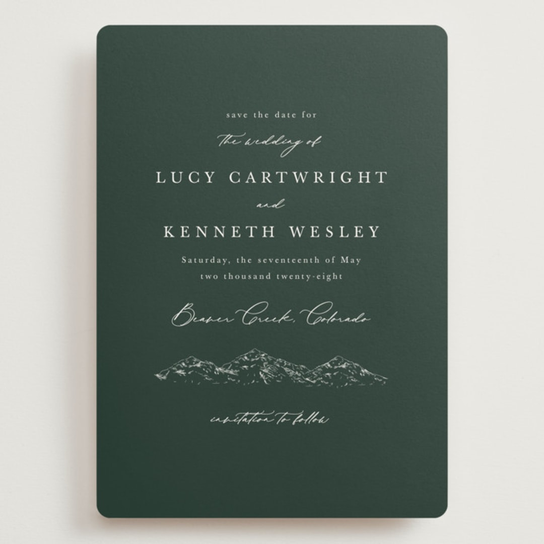 "Mountainview" - Save the Dates in Evergreen by Sarah Brown - Front