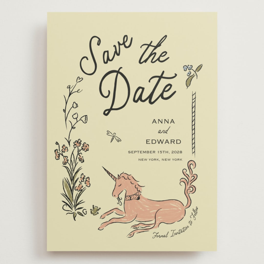 "Love Rests in a Garden" - Save the Dates in Oat by Helena Vitto - Front