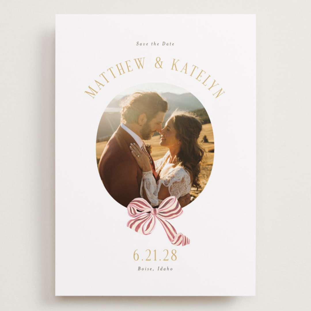 "Ruban en Fleur" - Save the Dates in Rose by Itsy Belle Studio - Front
