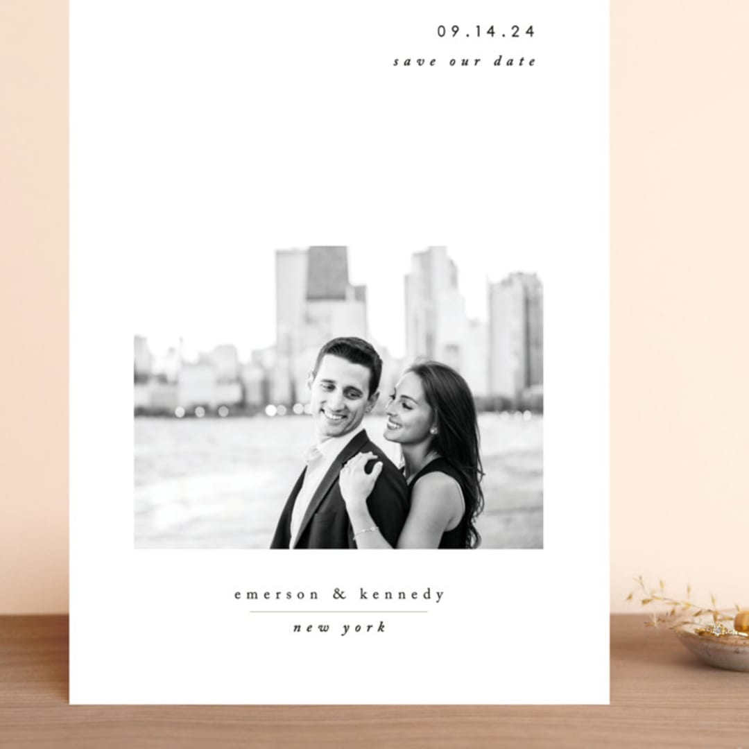 "Minimal Romance" - Save the Dates in Cloud by Playground Prints - Front