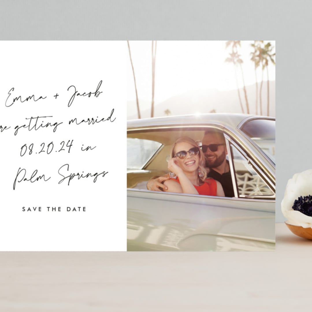 "Palm Springs" - Save the Dates in Onyx by Sarah Curry - Front