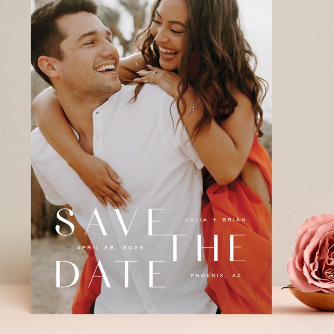 "Modern Stack" - Save the Dates in Cotton by Michelle Taylor - Front