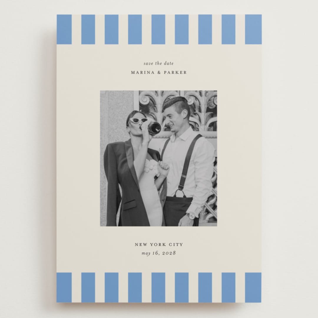 "Modern Border" - Save the Dates in Sky by Jackie Crawford - Front