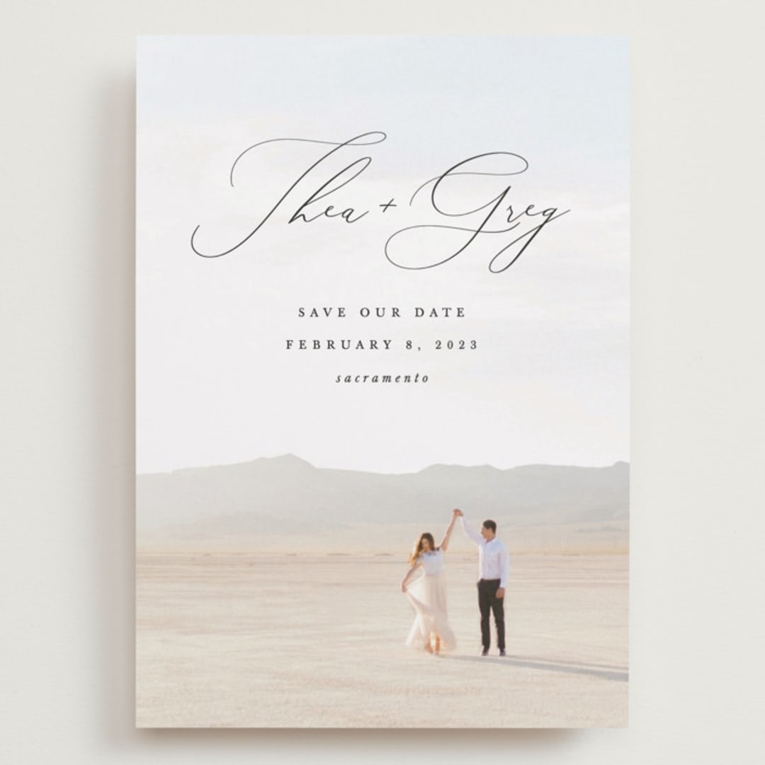 "Enchantment" - Save the Dates in Graphite by Snow and Ivy - Front