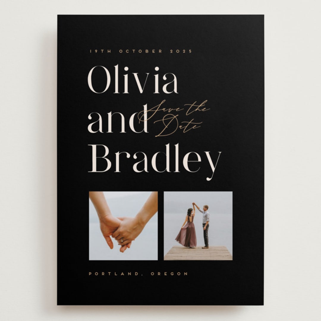 "modern classic" - Save the Dates in Noir by Corinne Malesic - Front