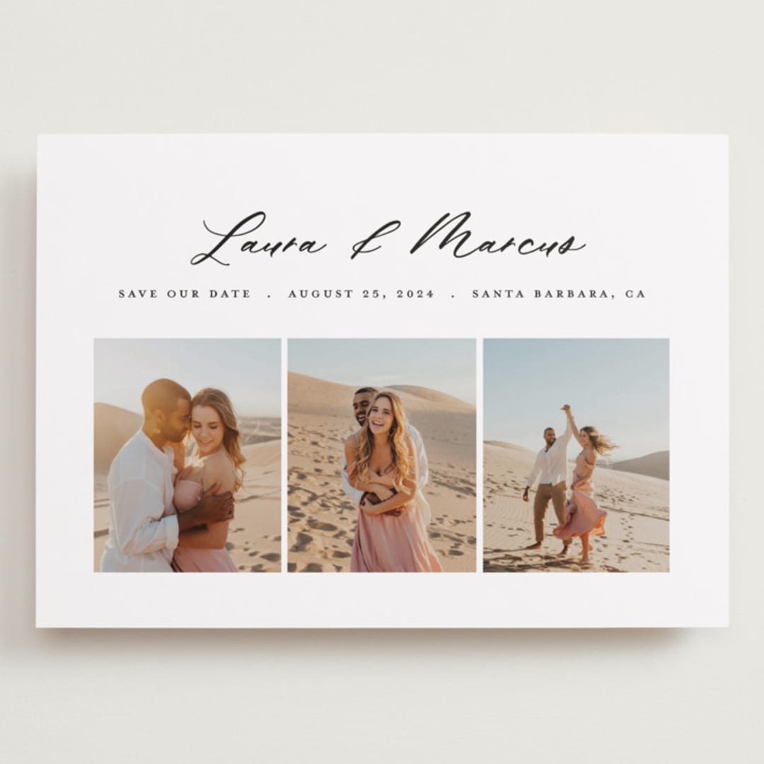 "Triptych" - Save the Dates in Onyx by Genna Blackburn - Front