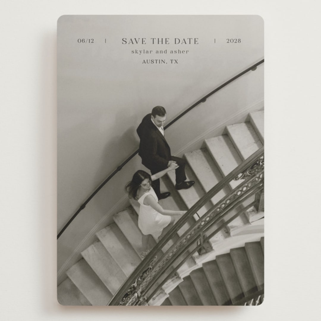 "In Line" - Save the Dates in Noir by Tamara Hilje - Front