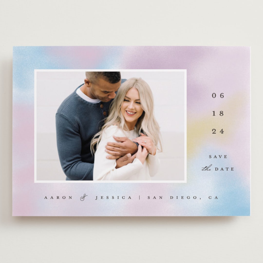 "Rainbow Haze" - Save the Dates in Lavender by Katie Zimpel - Front