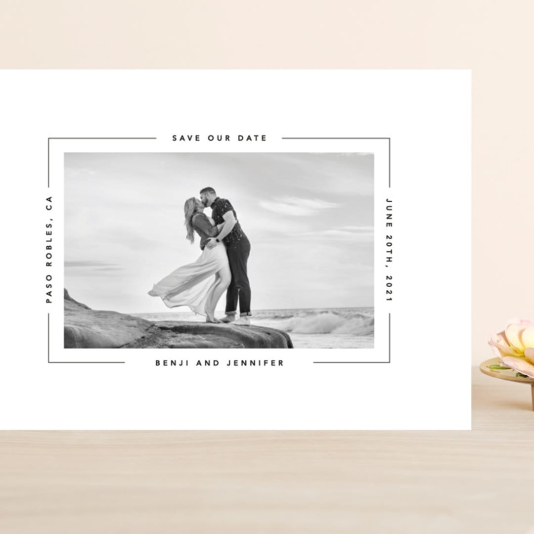 "Aperture" - Save the Dates in Ivory by Laura Hamm - Front