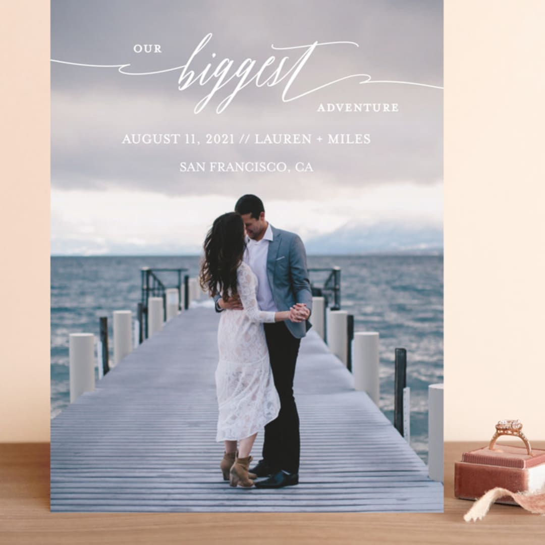 "Our Biggest Adventure" - Save the Dates in Almost Blush by Kate Ross - Front
