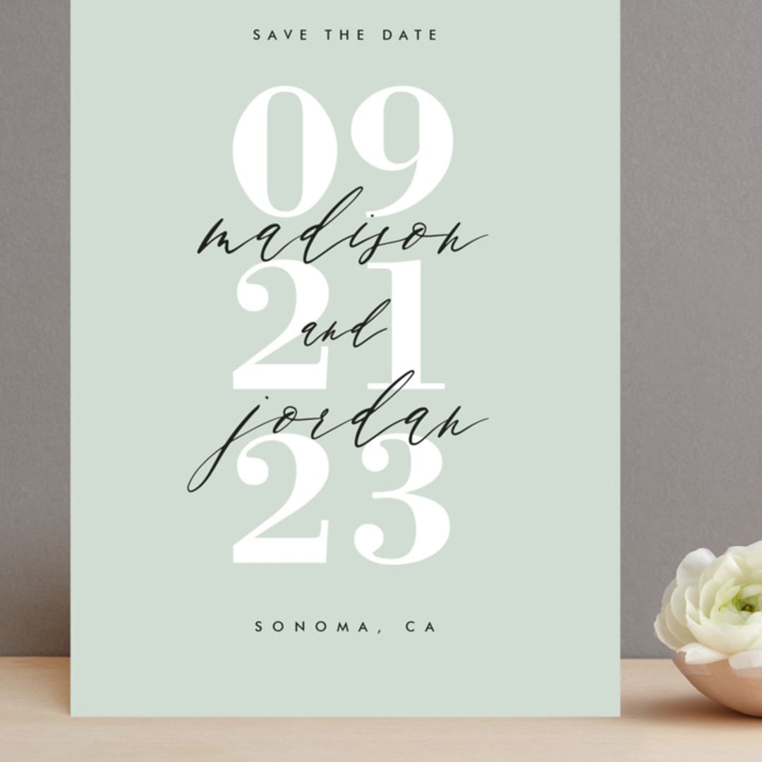 "type on type" - Save the Dates in Sage by Sarah Curry - Front
