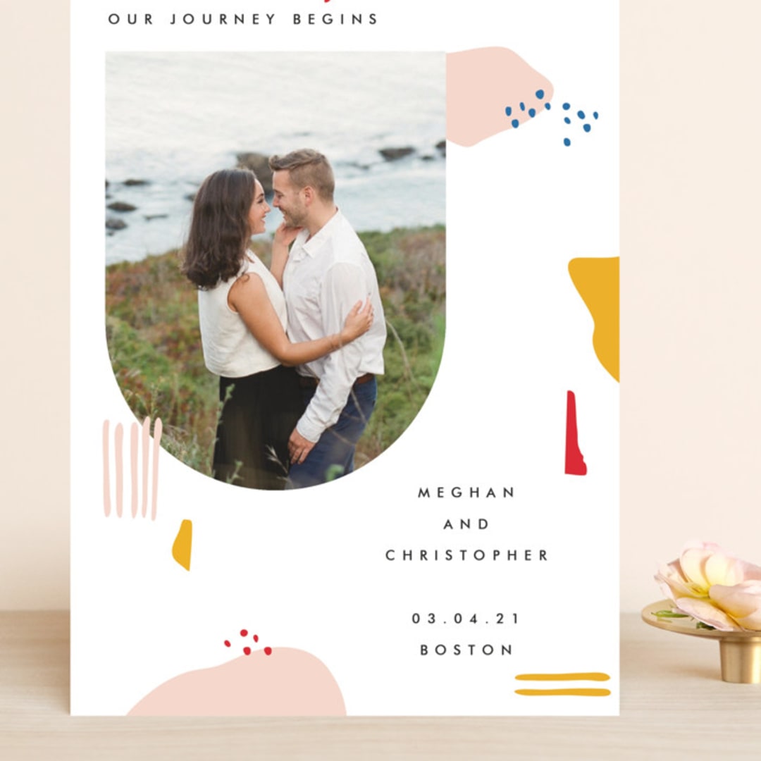 "Emilie" - Save the Dates in Blush by Karen Schipper - Front