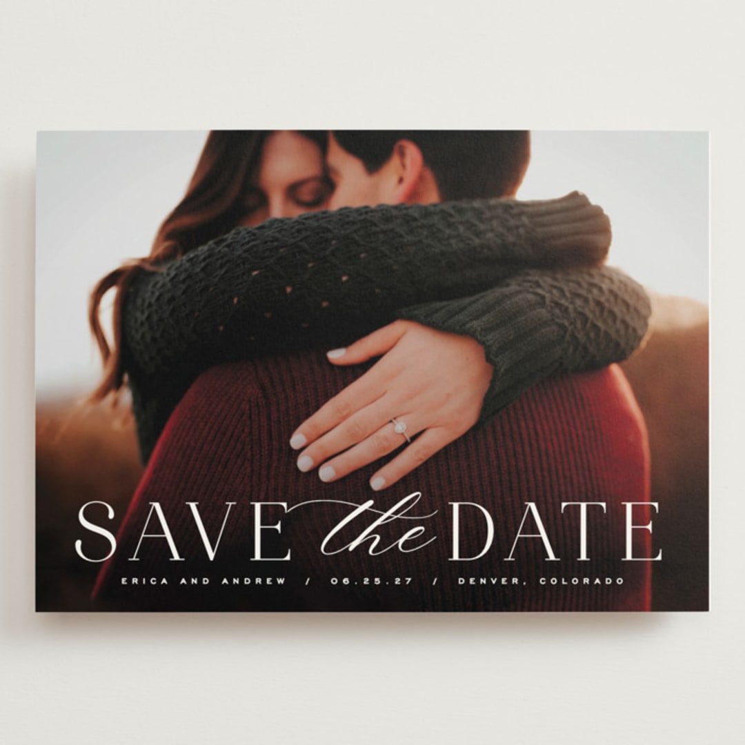 "Classic Serif" - Save the Dates in Dove by Hooray Creative - Front