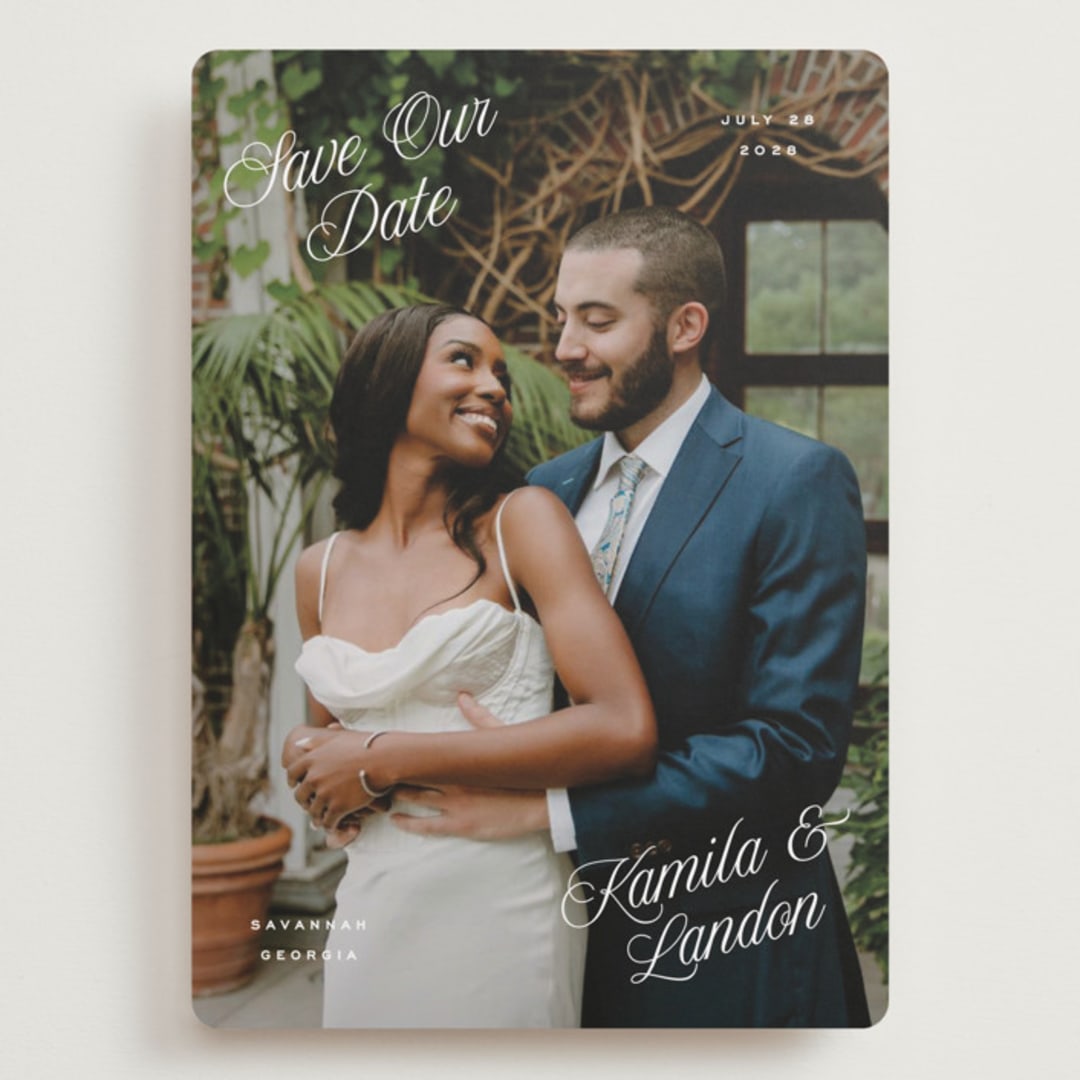 "All Four Corners" - Save the Dates in Cloud by Hooray Creative - Front