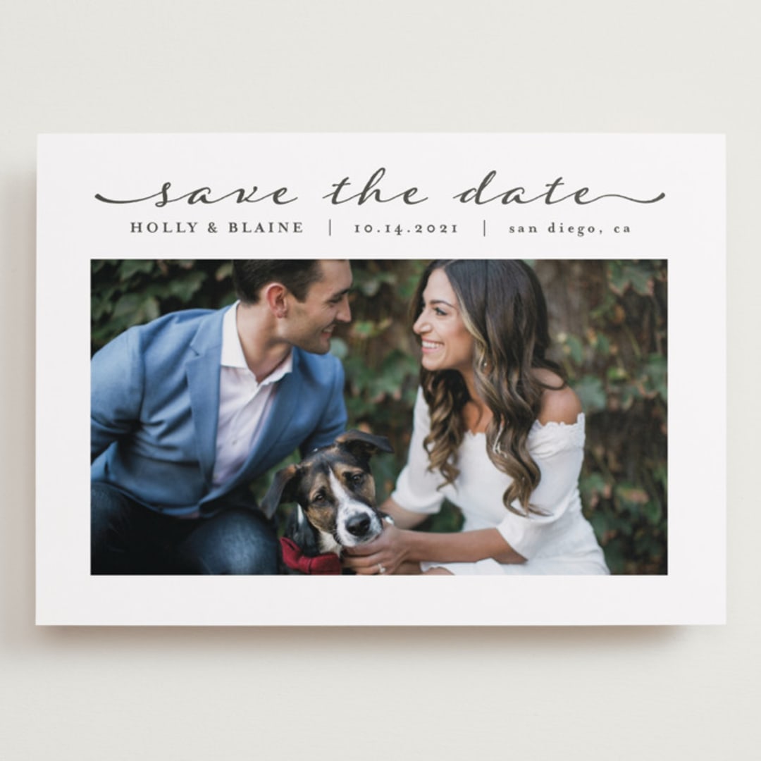 "Simple Elegant" - Save the Dates in Charcoal by Chasity Smith - Front