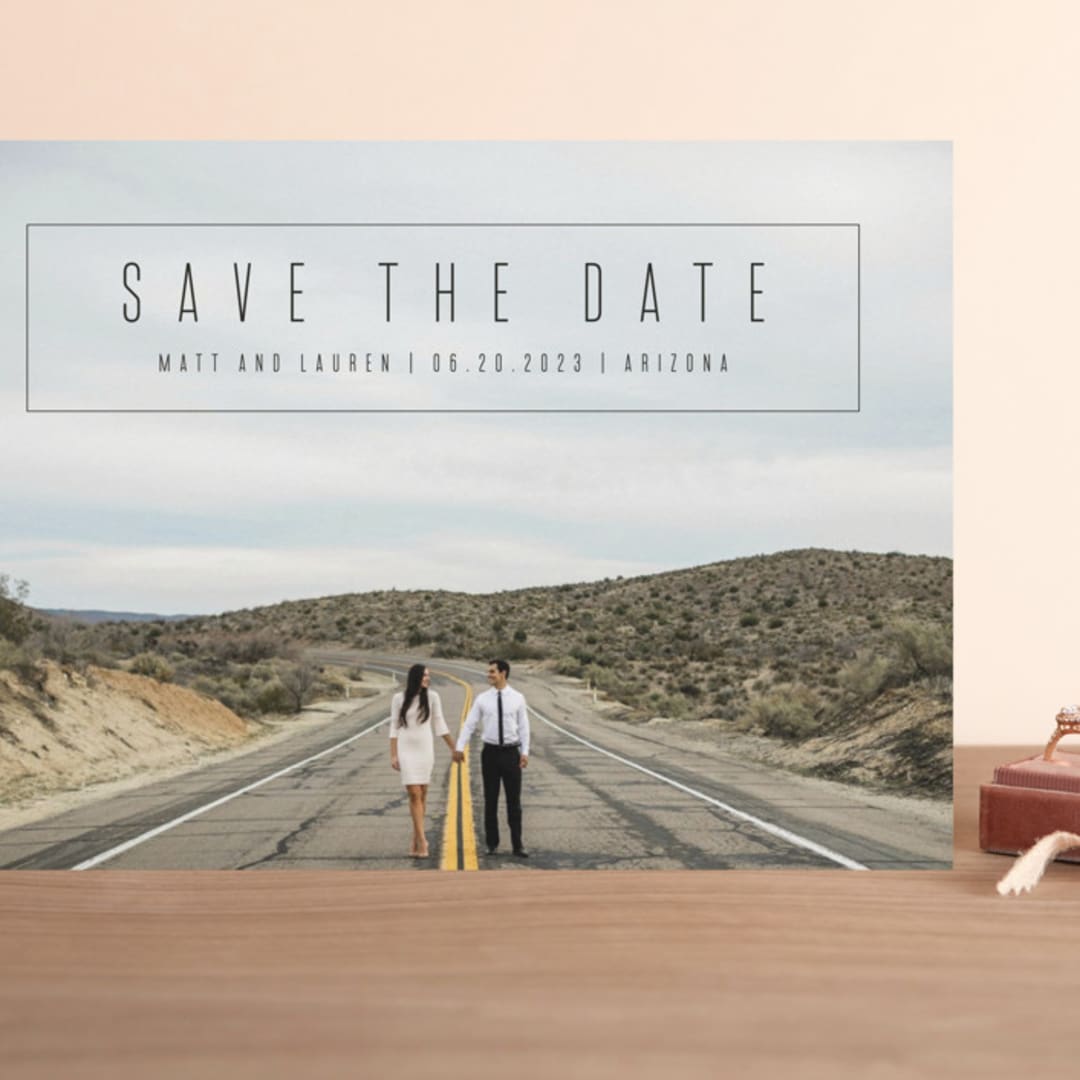 "boxed announcement" - Save the Dates in Midnight by Abi de Leon - Front