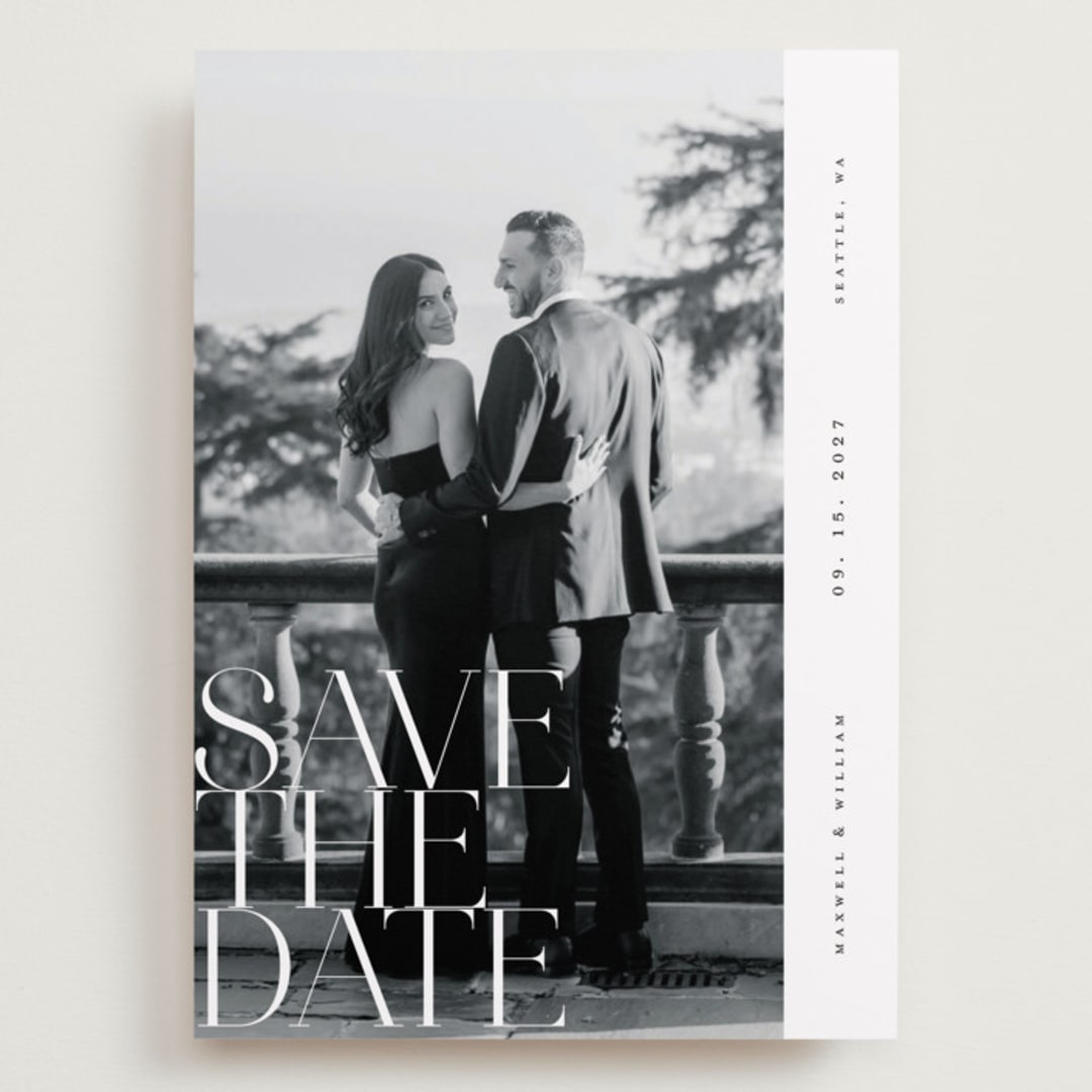 "Editorial lettering" - Save the Dates in Pearl by Ana de Sousa - Front