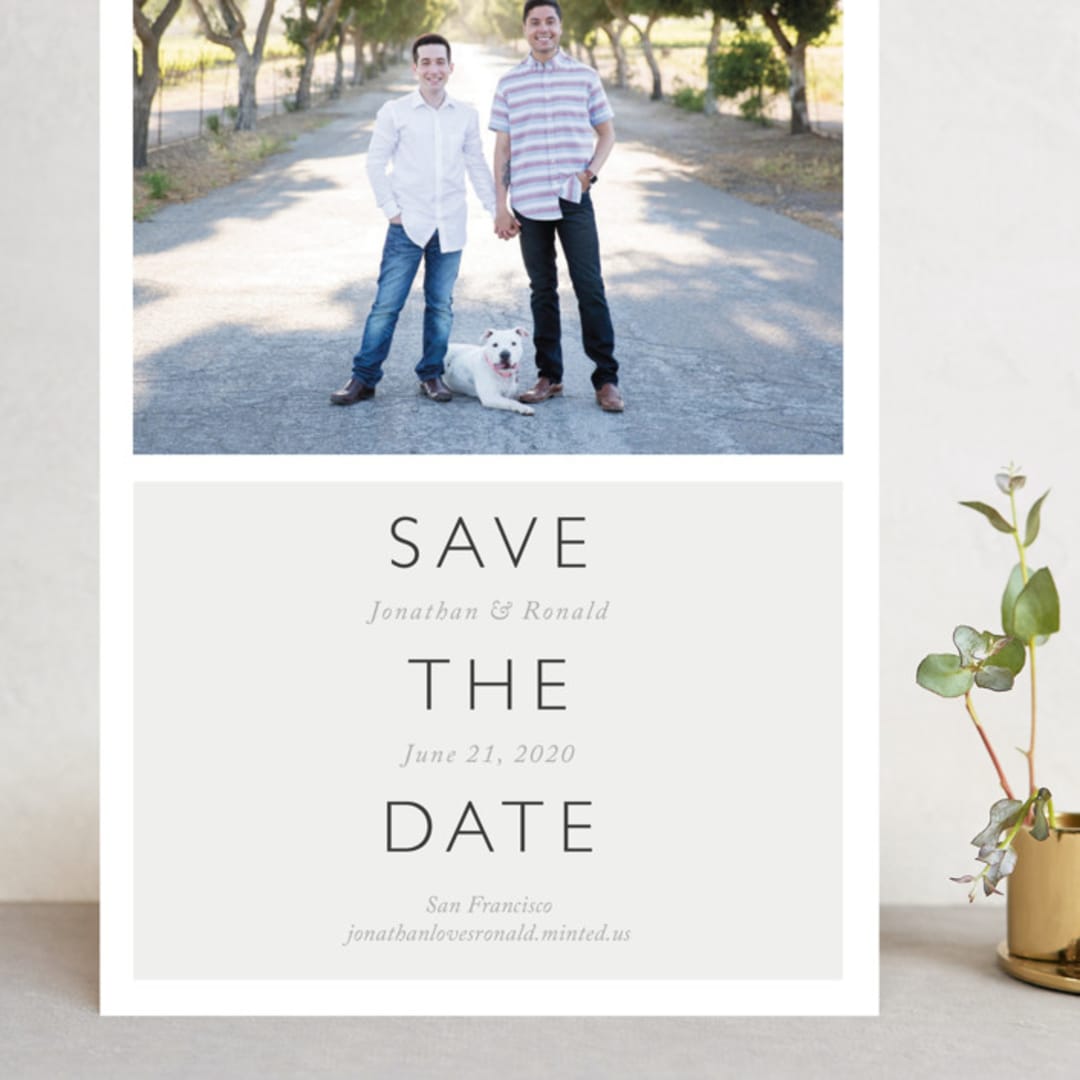 "Modern Date" - Save the Dates in Storm by Waldo Press - Front