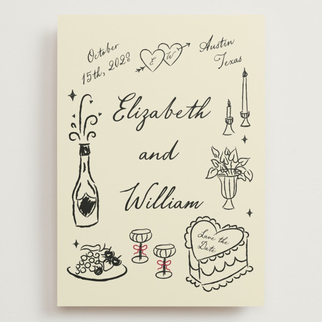 "Vintage Lovers" - Save the Dates in Champagne by Helena Vitto - Front