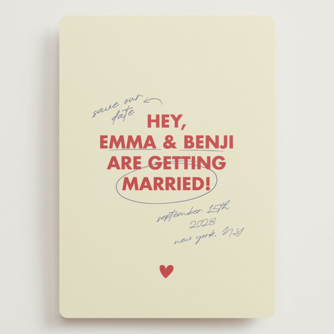 "Love Note" - Save the Dates in Latte by Helena Vitto - Front