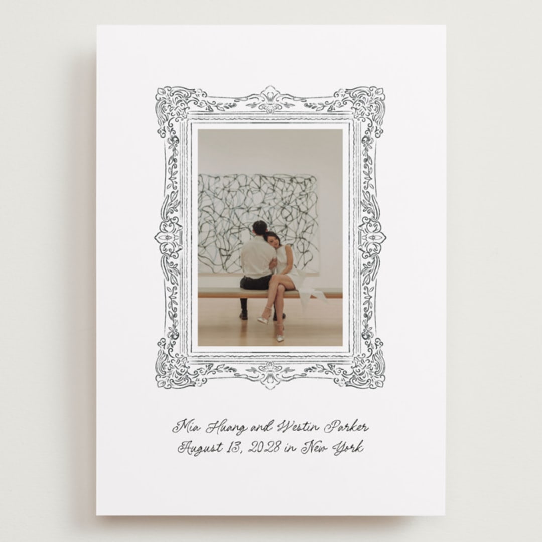 "Sketched Frame" - Save the Dates in Diamond by Jenna Holcomb - Front