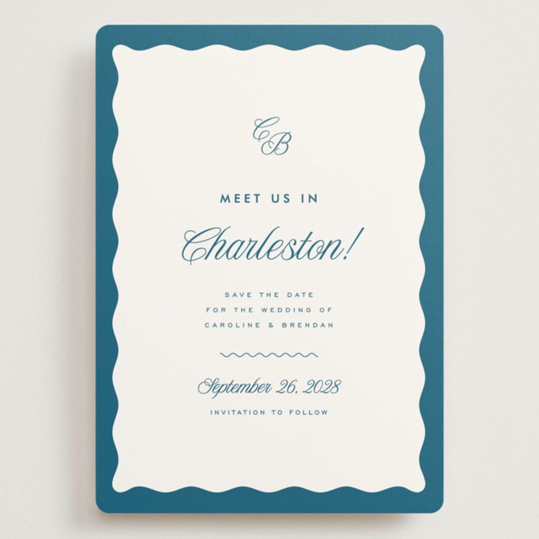 "Meet us" - Save the Dates in Ocean by Kelly Schmidt - Front
