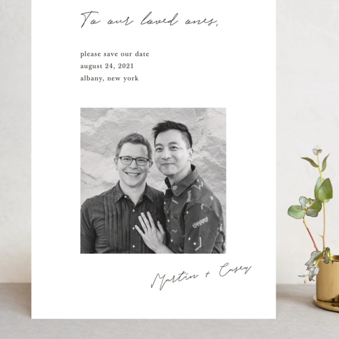"Written Reminder" - Save the Dates in Tuxedo by Katy Shen - Front