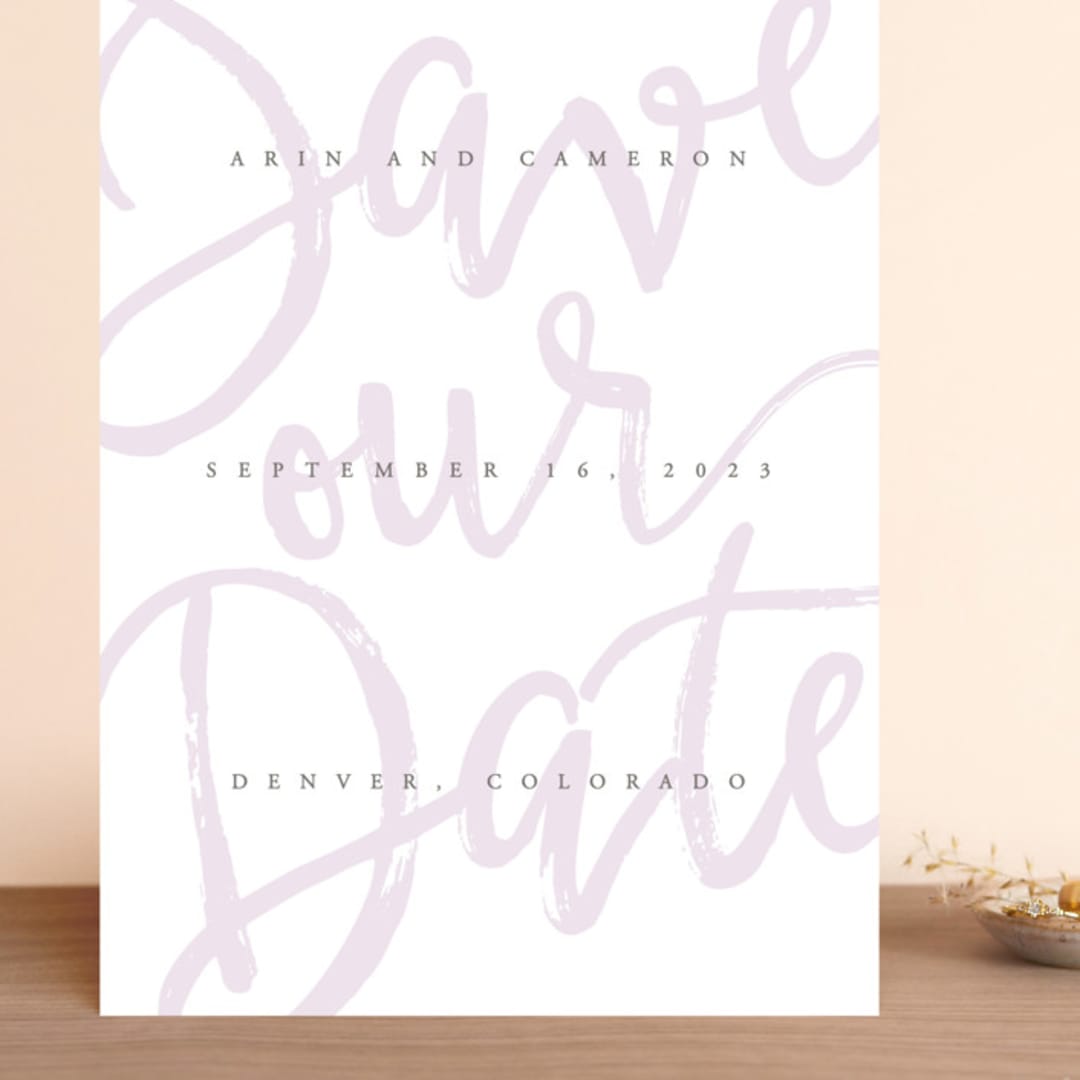 "Curated" - Save the Dates in Amethyst by Ashley Rosenbaum - Front