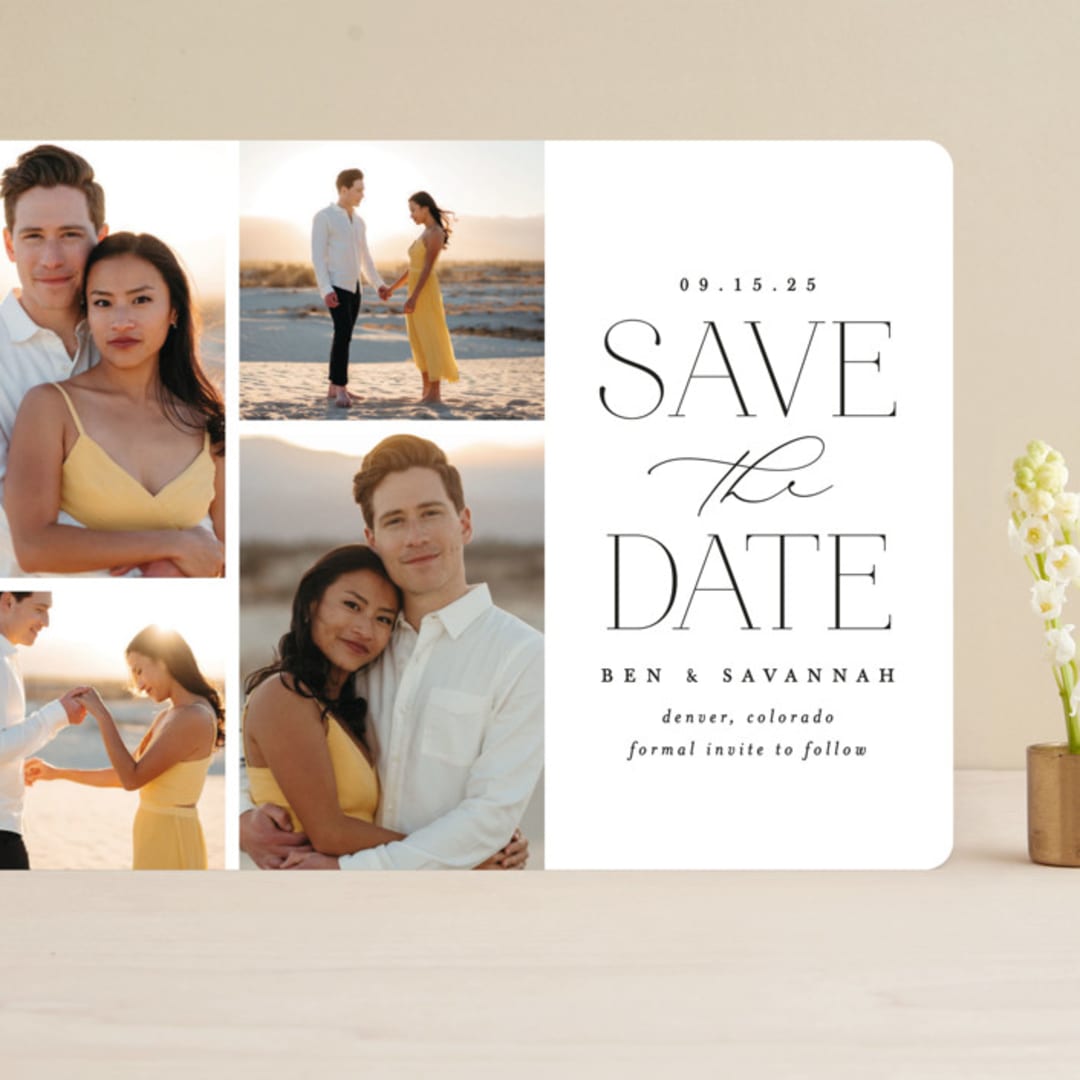 "Simple Romance" - Save the Dates in Pearl by Brooke Chandler - Front
