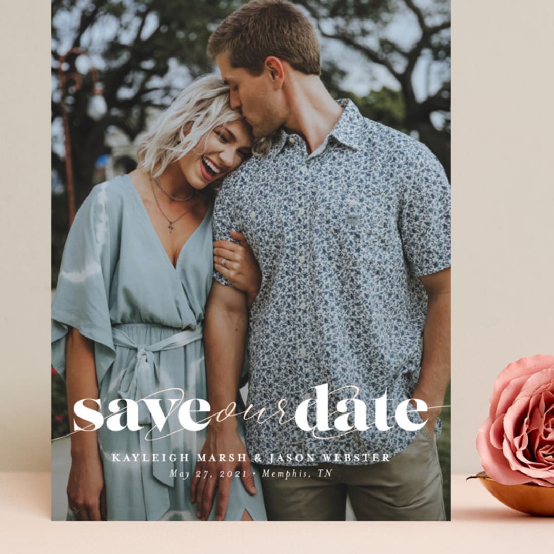 "Swoon" - Save the Dates in Vanilla by Lea Delaveris - Front