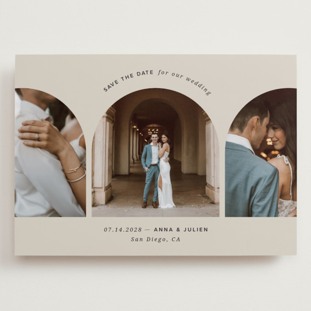 "Pure Elegance" - Save the Dates in Sand by Kristin Oliversen - Front