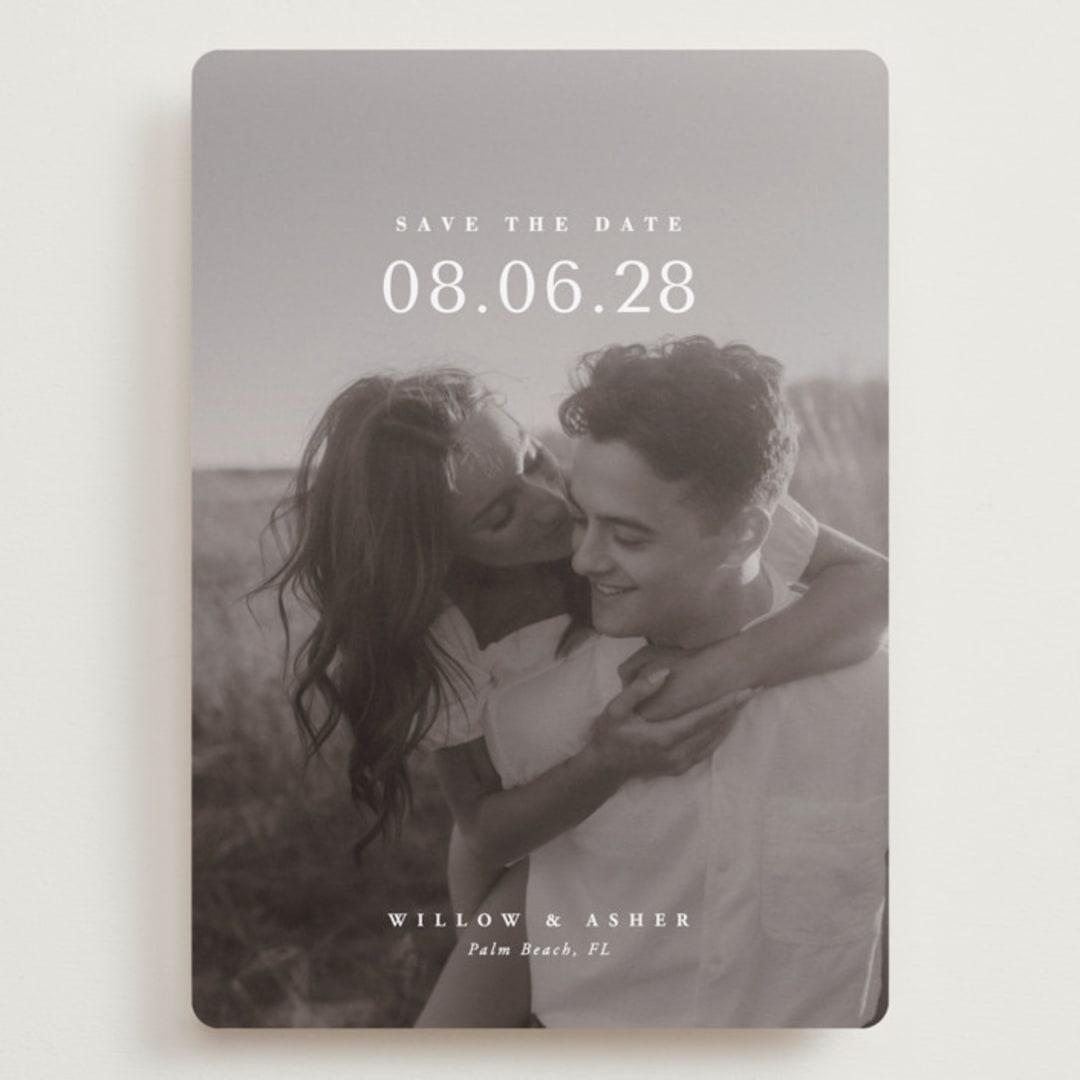 "Classic Big Date" - Save the Dates in Moonstone by Lucrecia Caporale - Front