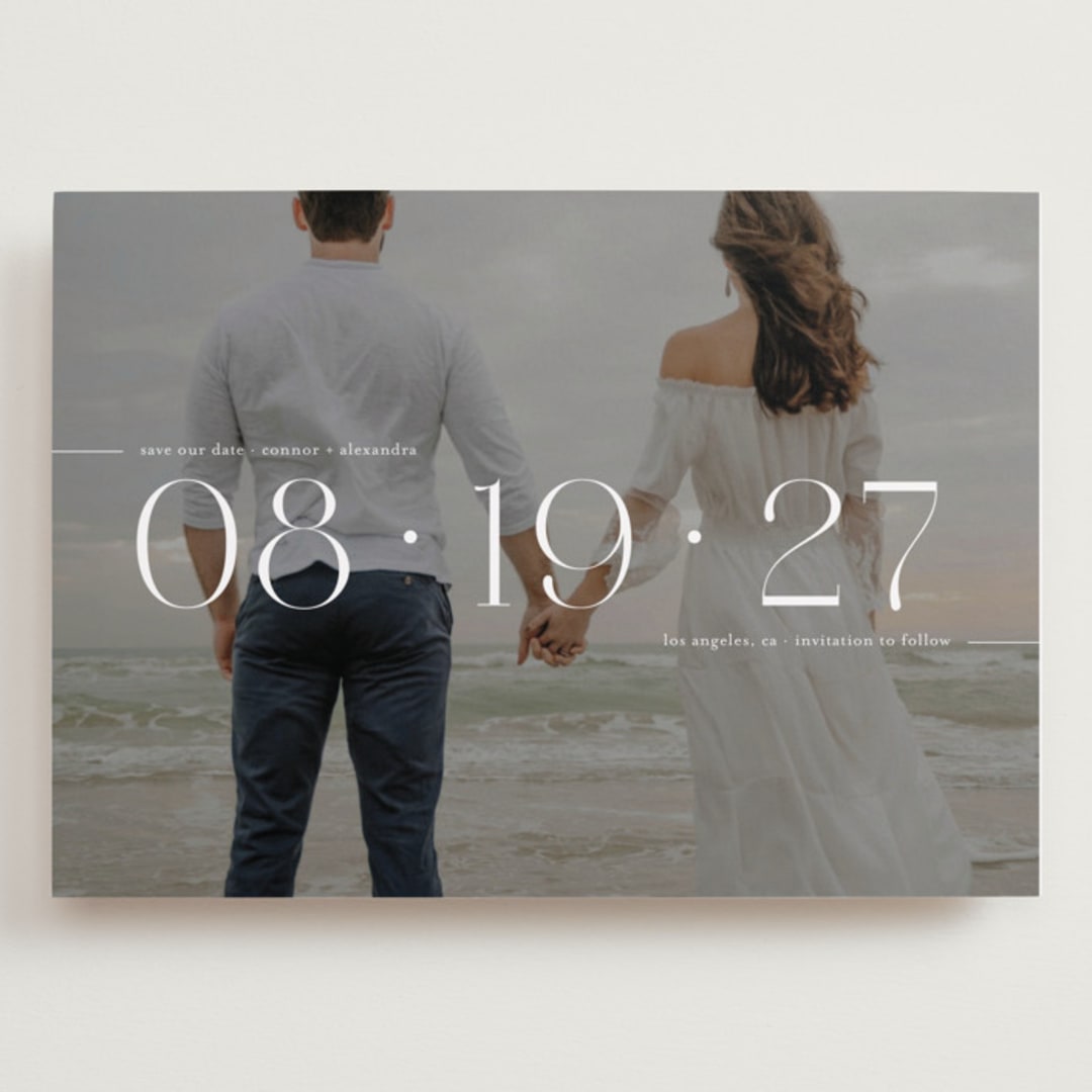 "Horizon Line" - Save the Dates in Pearl by Olivia Goree - Front