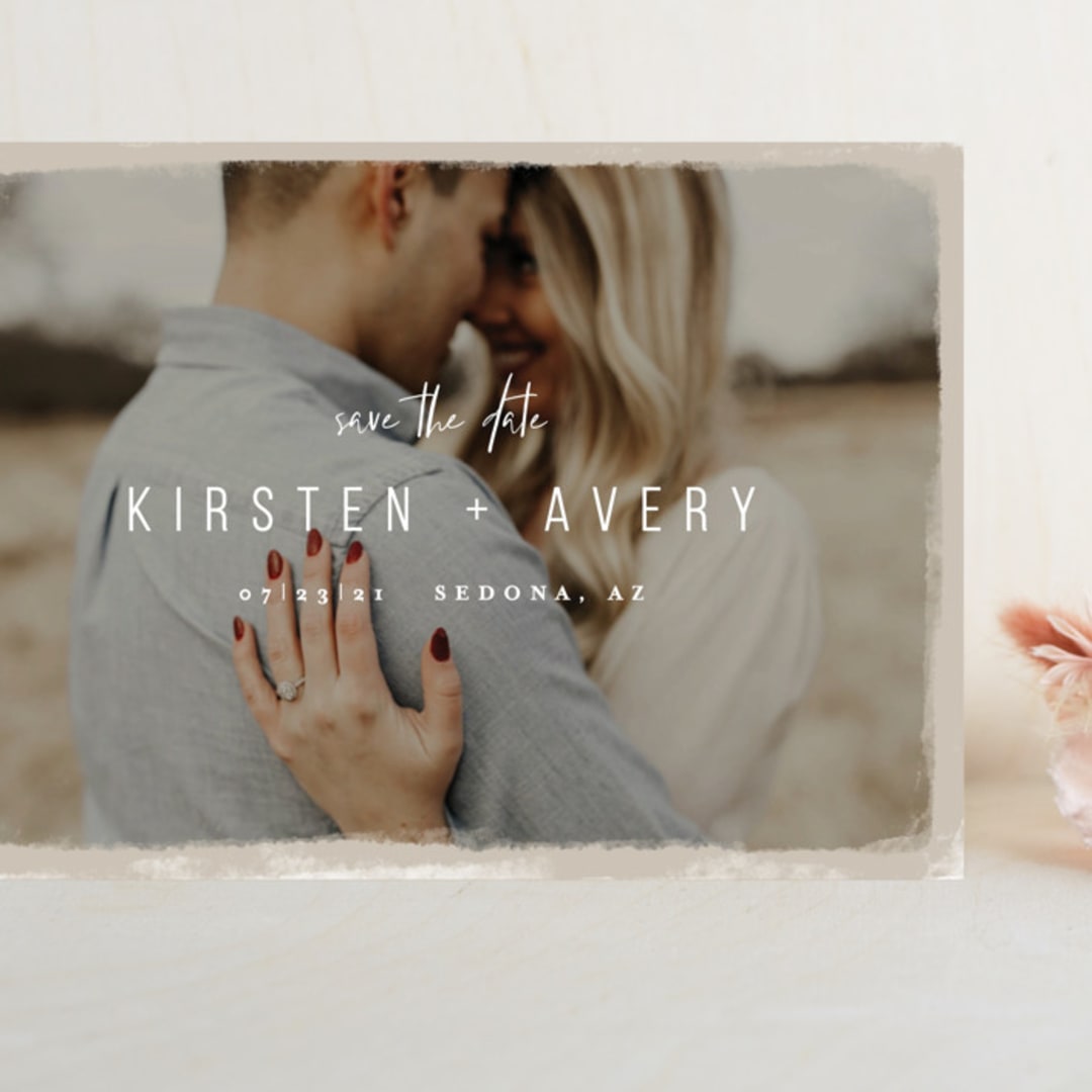 "Kindred" - Save the Dates in Nutmeg by Melissa Egan of Pistols - Front