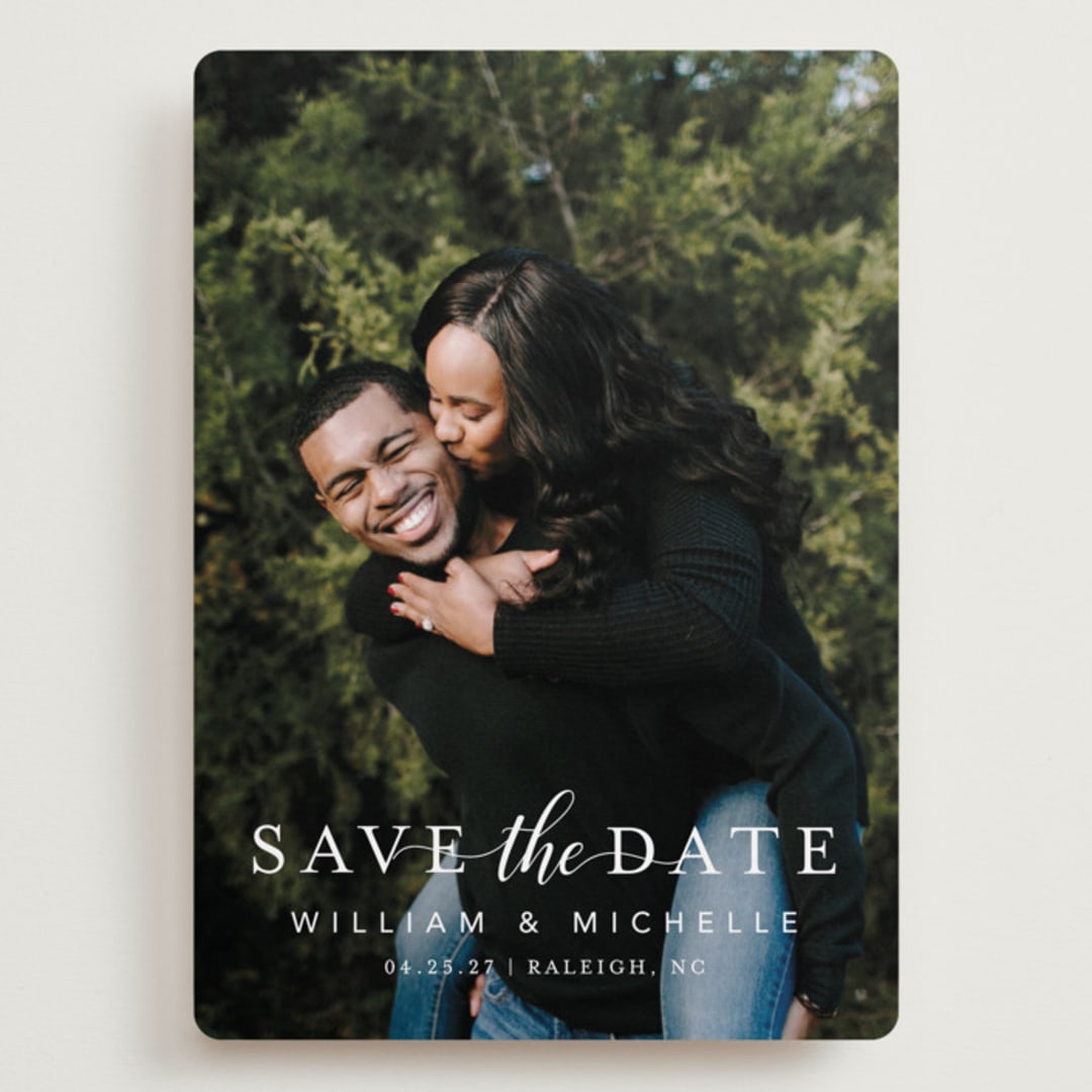 "Convey our Love" - Save the Dates in Snow by MC Designs - Front