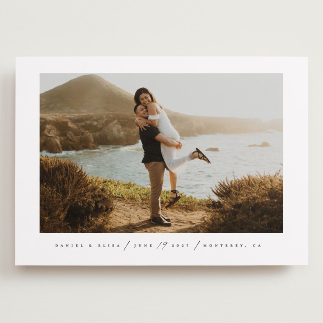 "scripted date" - Save the Dates in Blanc by Faith Dorn - Front
