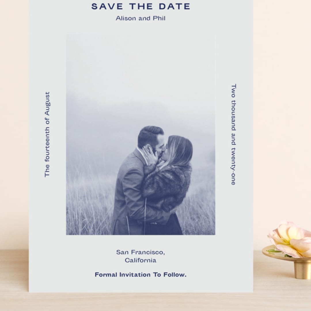 "Flyer" - Save the Dates in Navy by Jack Knoebber - Front