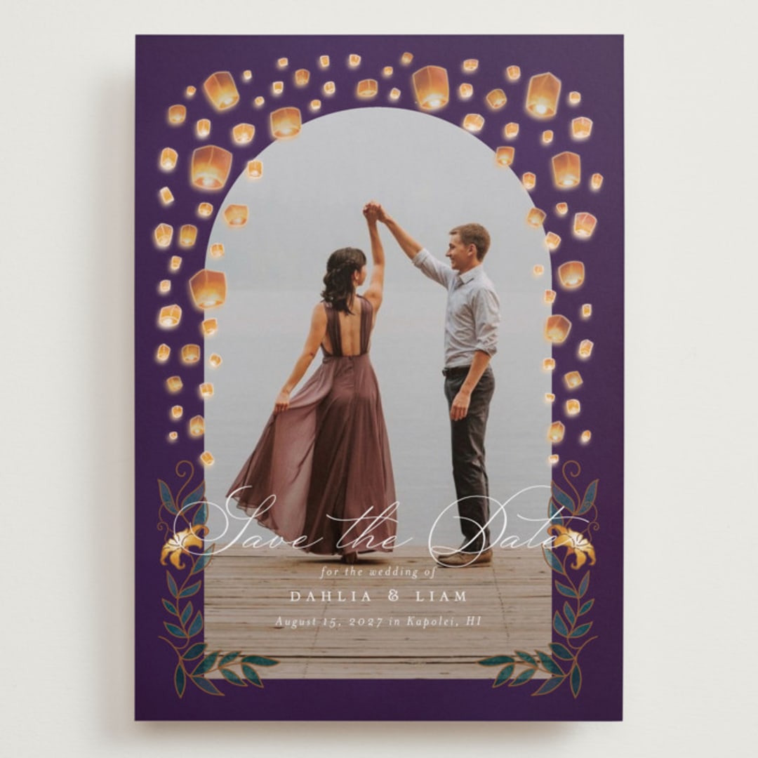 "Disney's Tangled Lanterns" - Save the Dates in Twilight by Simona Camp - Front